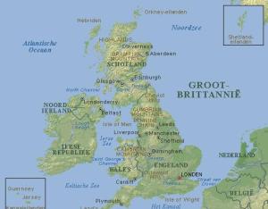 Groot BrittaniÃ« met boven in de eilandengroep waar ik het over had.